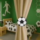 Ver imagem 3 de Abraçadeira de Cortina Decorativa, Formato Bola de Futebol, Preto e Branco:bola de Futebol