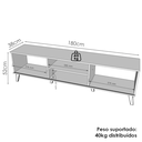Ver imagem 3 de Rack Bancada para Tv 75 Pol 180 Cm Denv Off White Nature Plla