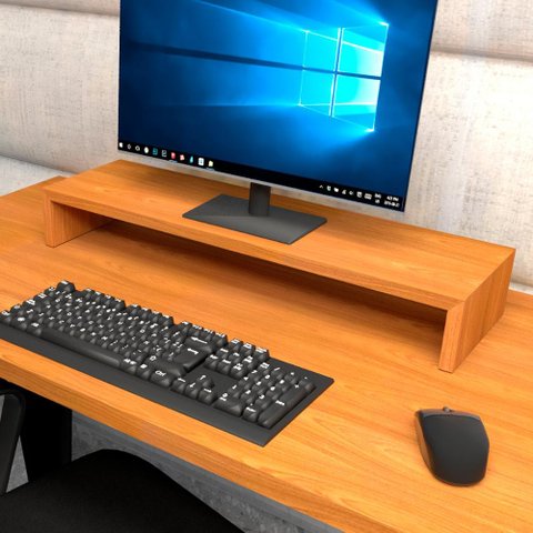 Suporte P/ Monitor Mdf Mesa Escritório 70cm X 20cm F5