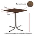 Ver imagem 2 de Mesa de Jantar Quadrada 70cm Cinza Tampo Madeira Imbuia