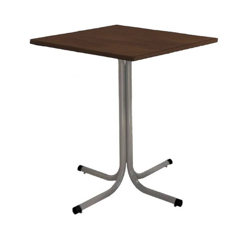 Mesa de Jantar Quadrada 70cm Cinza Tampo Madeira Imbuia