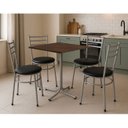 Ver imagem 3 de Mesa de Jantar Quadrada 70cm Cinza Tampo Madeira Imbuia