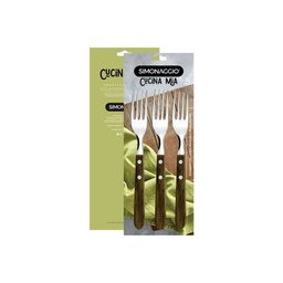 Garfos de Mesa com Lâmina de Inox e Cabo de Madeira - 3 Peças - 2