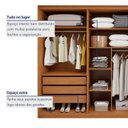 Ver imagem 7 de Guarda-Roupa Casal 6 Portas 6 Gavetas MDF 270cm Suavitá Marrom Amêndoa Clean