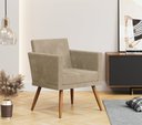 Ver imagem 1 de Poltrona Decorativa p/ Recepção, Sala, Nina Plus Suede Cappuccino