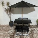 Ver imagem 1 de Conjunto Dobrável 120x70 com Ombrelone Paraná Cor do Conjunto:preto;cor do Ombrelone:preto