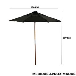 Conjunto Dobrável 120x70 com Ombrelone Paraná Cor do Conjunto:preto;cor do Ombrelone:preto - 6