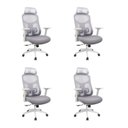 Ver imagem 2 de Kit com 4 Cadeiras Office Presidente Ajustavel e Ergonomica com Nr 17 Everest