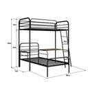 Ver imagem 4 de Beliche em Ferro Solteiro + Mesa de Estudos - Bonnie:preto