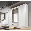 Ver imagem 2 de Guarda Roupa Casal com 1 Porta Espelhada 6 Gavetas - Londres-branco - Móveis Novo Horizonte