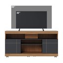 Ver imagem 3 de Rack Yara 136cm P/tv até 47 Polegadas 2 Portas C/detalhes Frisados e Rodizío Colibri