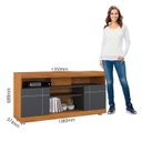 Ver imagem 2 de Rack Yara 136cm P/tv até 47 Polegadas 2 Portas C/detalhes Frisados e Rodizío Colibri