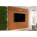 Ver imagem 1 de Rack Bancada C/ Painel P/ Tv até 85 Pol Pratic Ripado 1 Prateleira 275x240cm Freijo - Dj Móveis