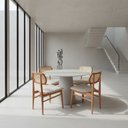 Ver imagem 7 de Mesa de Jantar Cone Redonda Laminado em Madeira 120cm Yescasa Branco/Off White