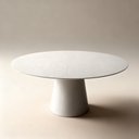 Ver imagem 2 de Mesa de Jantar Cone Redonda Laminado em Madeira 120cm Yescasa Branco/Off White