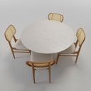 Ver imagem 5 de Mesa de Jantar Cone Redonda Laminado em Madeira 120cm Yescasa Branco/Off White
