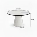 Ver imagem 3 de Mesa de Jantar Cone Redonda Laminado em Madeira 120cm Yescasa Branco/Off White
