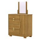 Ver imagem 1 de Cômoda Sapateira 4 Gavetas com Espelho Clarabella Nature