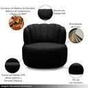 Ver imagem 5 de Conjunto Sala de estar Decorativo Mariele Poltrona Base Giratória em Aço com Puff Couro Preto G88 -
