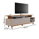 Ver imagem 3 de Rack para Tv até 75 Polegadas Gruarapari 2 Portas Ripado Off White Tx/freijó Trend - Pnr Móveis