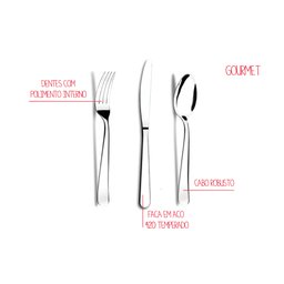 Jogo de Faca de Mesa Brinox Gourmet 232,5 X 4 Mm 12 Peças Aço Inox - 2