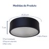 Plafon Redondo de Aluminio Preto 20cm - 3
