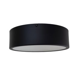 Plafon Redondo de Aluminio Preto 20cm - 6