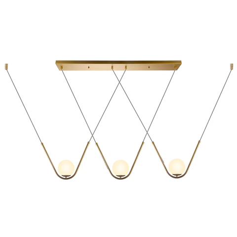 Pendente Oscar Dourado e Branco (c)12cm (l)108cm (a)25cm 3xg9 75w - Hp001