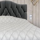 Ver imagem 6 de Cabeceira Box Queen Almofadada Capitonê Provençal Suede Chumbo 160 X 120 Cm Rbl