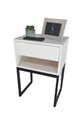 Ver imagem 3 de Kit 2 Mesas de Cabeceira Industrial Off White Eco 50cm Base Preta - Enviamos Montado