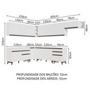Ver imagem 4 de Armário de Cozinha Completa de Canto 512cm Branco Reims Madesa 01