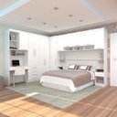 Ver imagem 1 de Quarto de Canto Casal com Guarda Roupas Cabeceira e Bancada Home Office Alpes Luciane Móveis