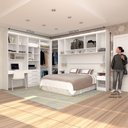 Ver imagem 3 de Quarto de Canto Casal com Guarda Roupas Cabeceira e Bancada Home Office Alpes Luciane Móveis