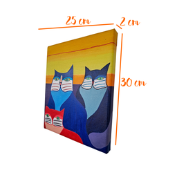 Mini Quadro de Três Lindo Gatinhos Estilo Figurativo - 7