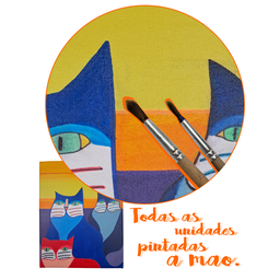 Mini Quadro de Três Lindo Gatinhos Estilo Figurativo - 8
