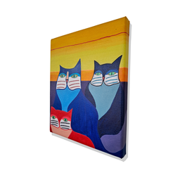 Mini Quadro de Três Lindo Gatinhos Estilo Figurativo - 4