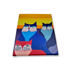 Mini Quadro de Três Lindo Gatinhos Estilo Figurativo - 5