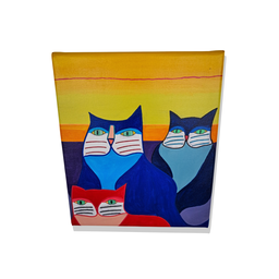 Mini Quadro de Três Lindo Gatinhos Estilo Figurativo - 6
