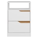 Ver mais imagens de Mesa de Cabeceira com Gavetas Kit 2 Sole Flex Branco/nature - Albatroz