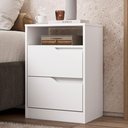 Ver imagem 7 de Mesa de Cabeceira com Gavetas Kit 2 Sole Flex Branco/nature - Albatroz