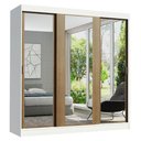 Ver imagem 2 de Guarda-Roupa Casal Madesa Reno 3 Portas de Correr de Espelho Branco/Rustic Cor:Branco/Rustic