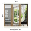 Ver imagem 3 de Guarda-Roupa Casal Madesa Reno 3 Portas de Correr de Espelho Branco/Rustic Cor:Branco/Rustic