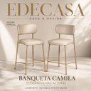 Ver imagem 4 de Kit 2 Banquetas Altas Estofadas Camila com Encosto - Edecasamoveis