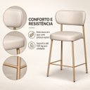 Ver imagem 6 de Kit 2 Banquetas Altas Estofadas Camila com Encosto - Edecasamoveis