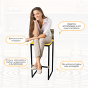 Ver imagem 4 de Kit 6 Banquetas Quadrada Junco Cappuccino para Balcão Ilha Cozinha Área Gourmet Bancada Piscina Bar
