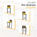 Ver imagem 5 de Kit 6 Banquetas Quadrada Junco Cappuccino para Balcão Ilha Cozinha Área Gourmet Bancada Piscina Bar