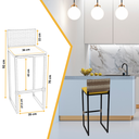Ver imagem 2 de Kit 6 Banquetas Quadrada Junco Cappuccino para Balcão Ilha Cozinha Área Gourmet Bancada Piscina Bar
