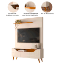 Ver imagem 2 de Home Theater para TV de até 55" Polegadas 3 Portas Polli Cinamomo/Off White