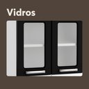 Ver imagem 5 de Armário Paneleiro de Aço 6 Portas 2 Vidros Preto Bertolini