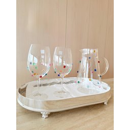 Jarra  Água Suco Vidro Com Tampa Inox 1800 ml Decorada Com Mini Gemas Coloridas - 2